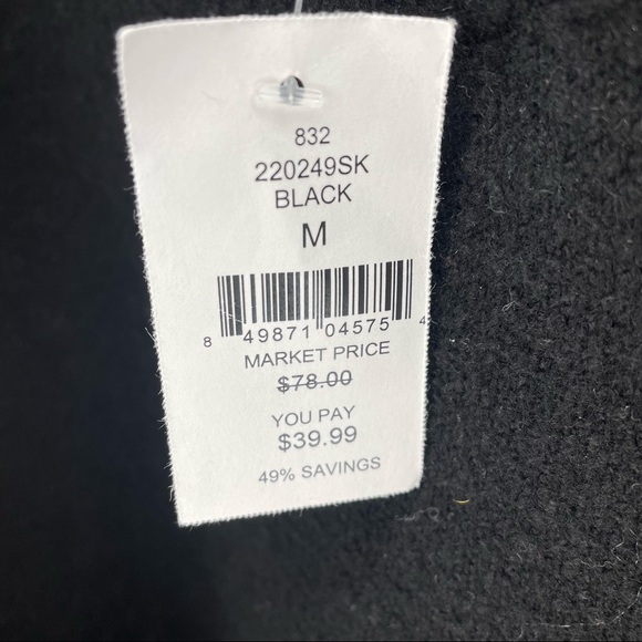 Saks Off 5th Black sweater w/faux fur sleeves - Picture 5 of 6